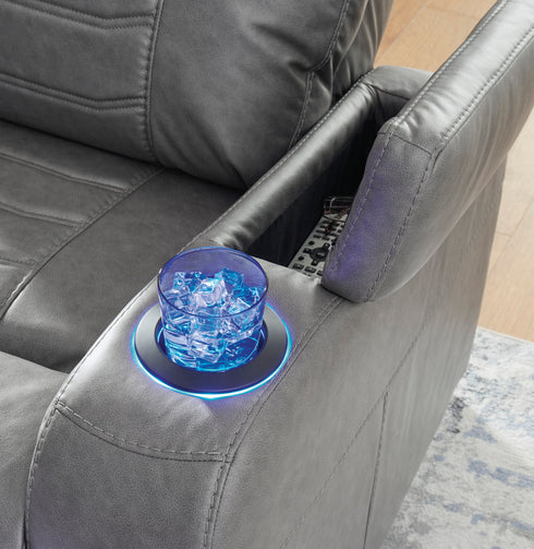 Schooner Rocks Slate Power Recliner w/ Adjustable Headrest