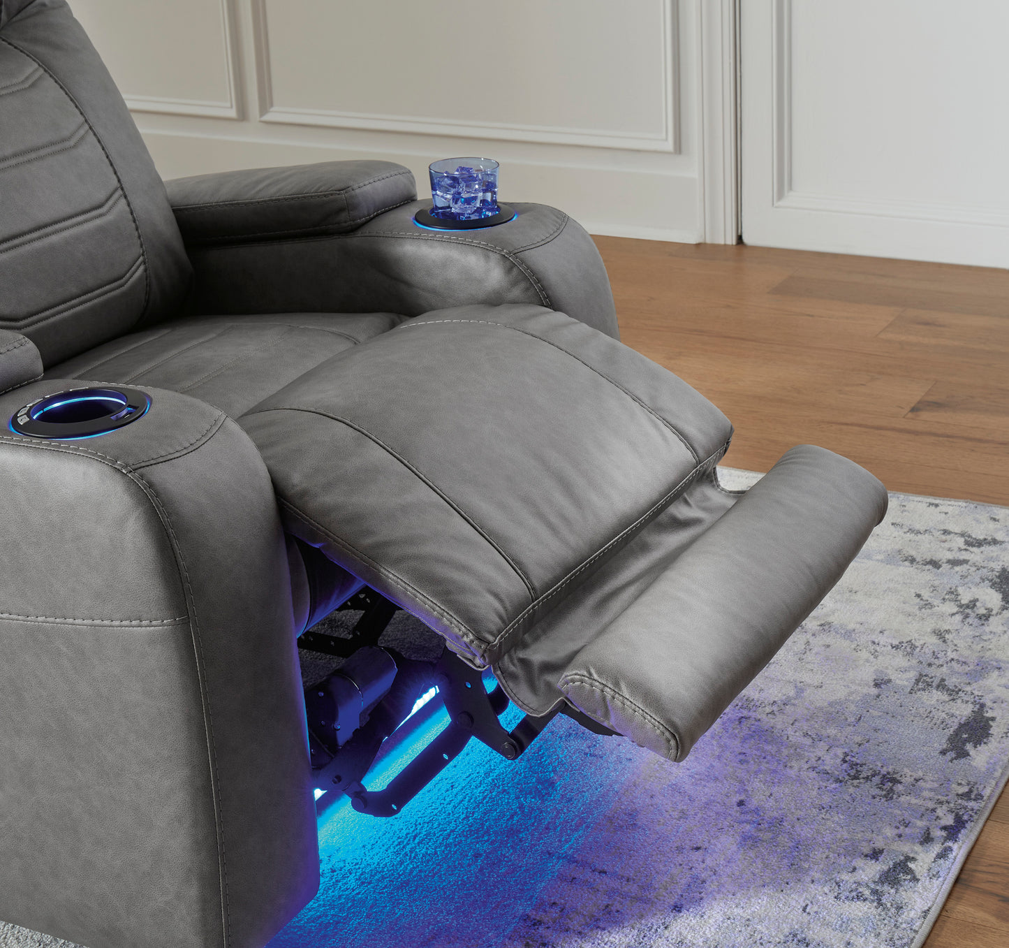 Schooner Rocks Slate Power Recliner w/ Adjustable Headrest