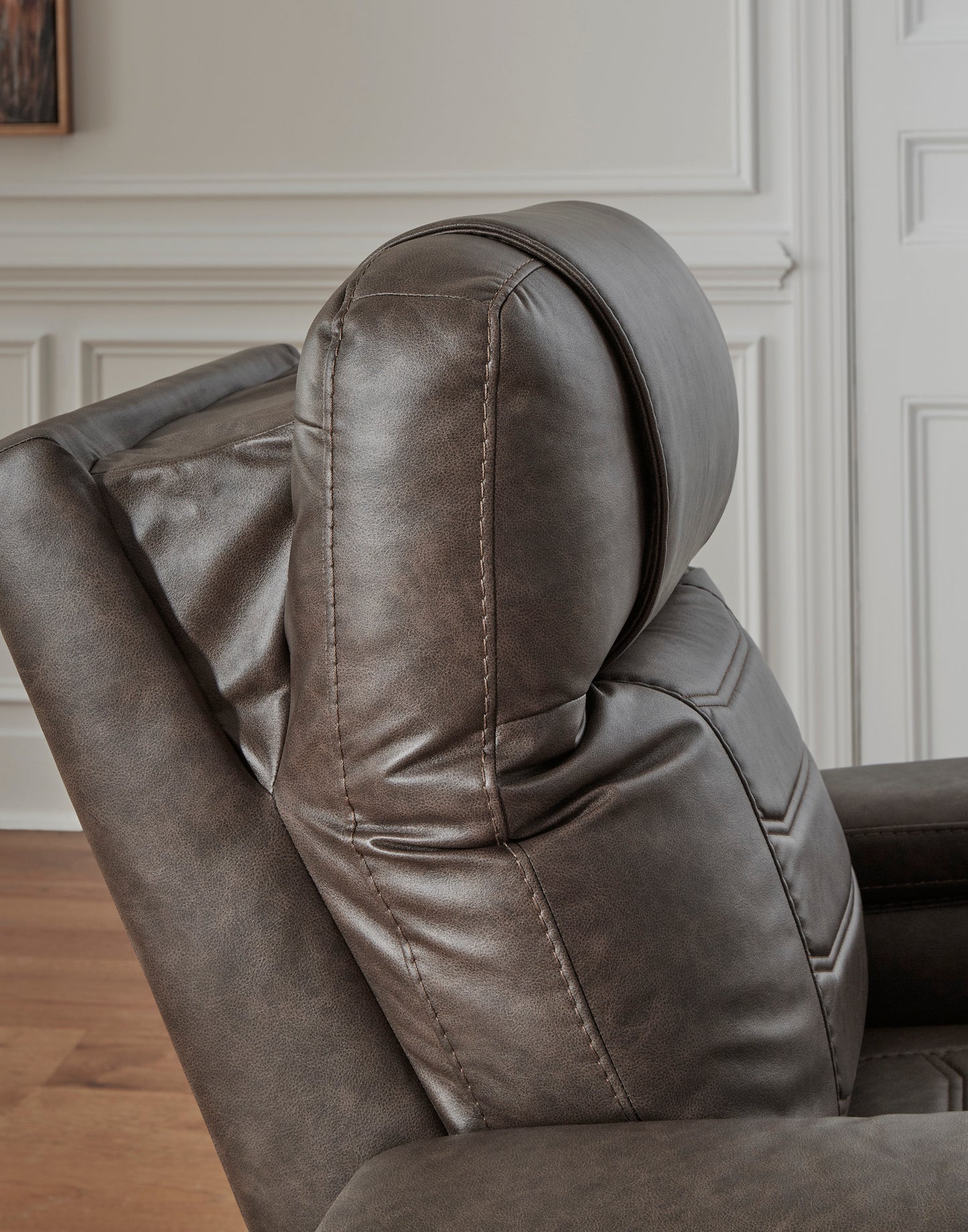 Schooner Rocks Umber Power Recliner w/ Adjustable Headrest