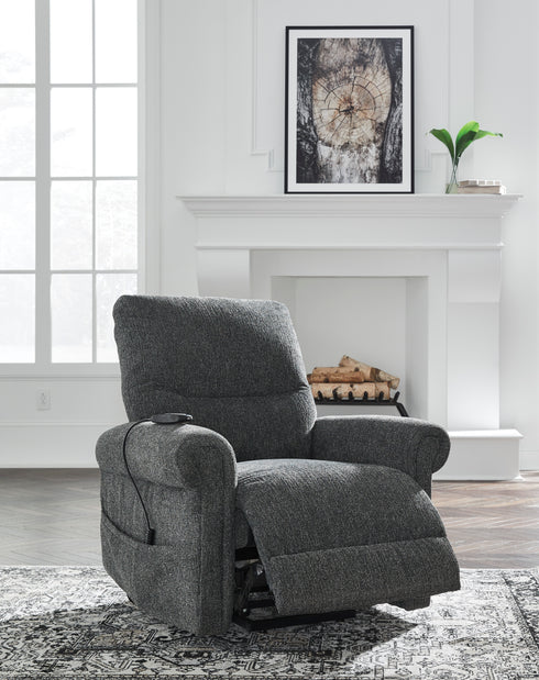 Aureta Charcoal Power Lift Recliner w/ Heat & Massage