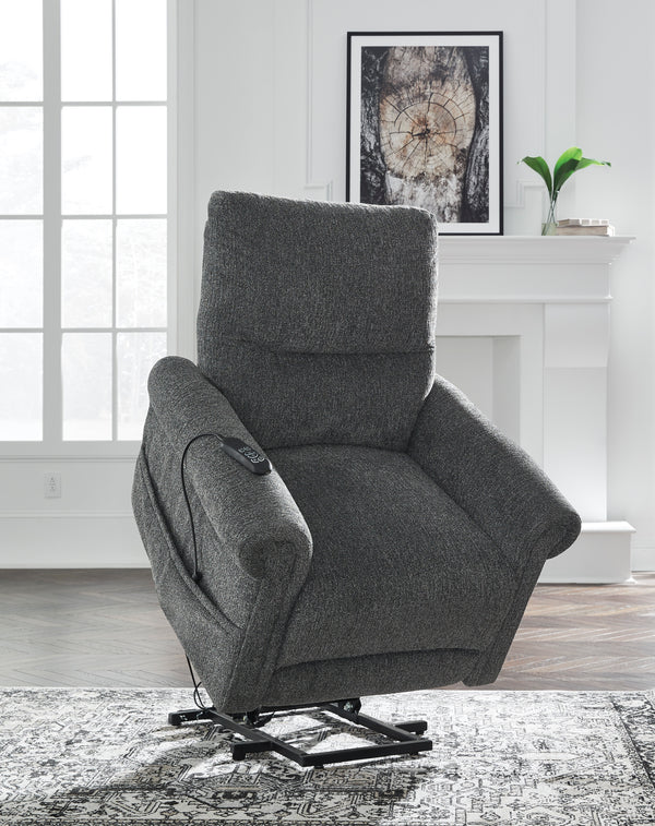 Aureta Charcoal Power Lift Recliner w/ Heat & Massage