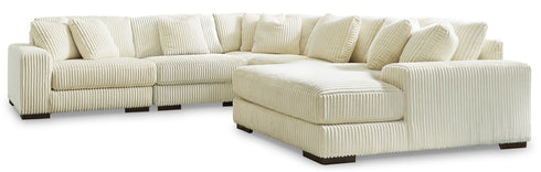 Lindyn Ivory 5-Piece Sectional with RAF Chaise