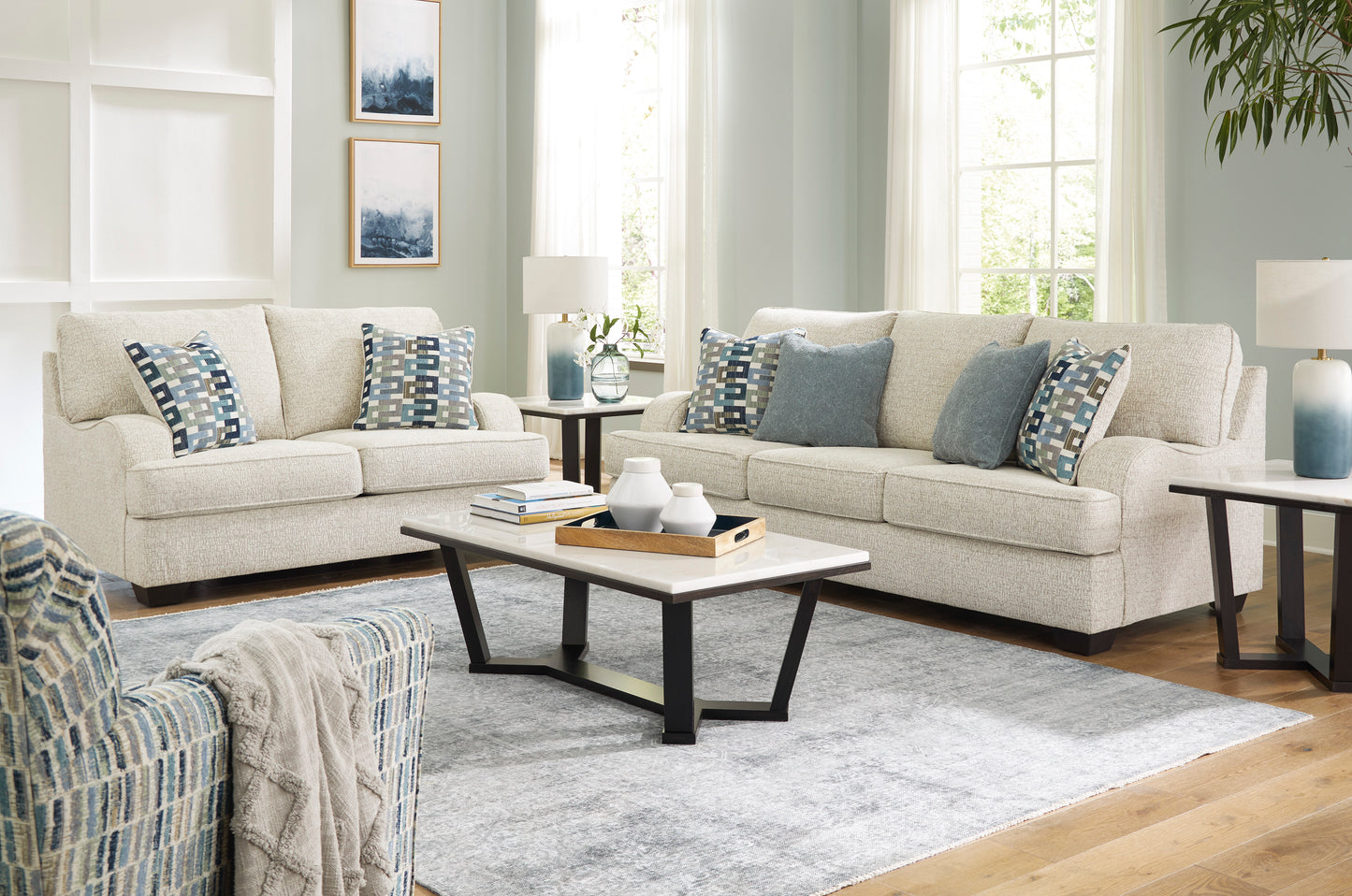Valerano Parchment Sofa & Loveseat