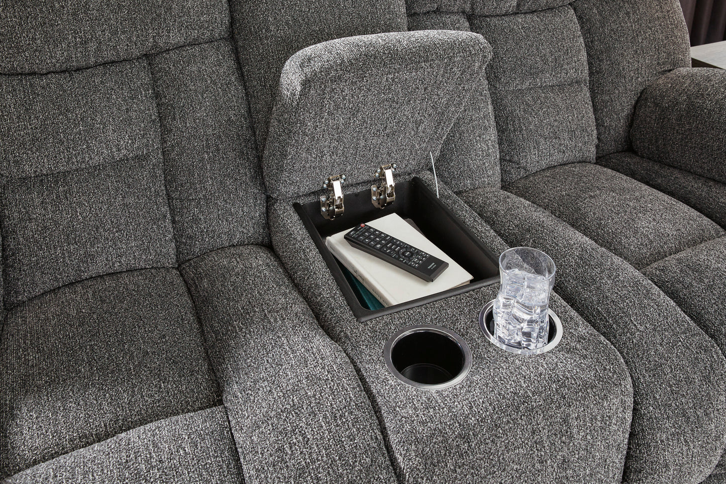 Foreside Charcoal Reclining Sofa & Loveseat