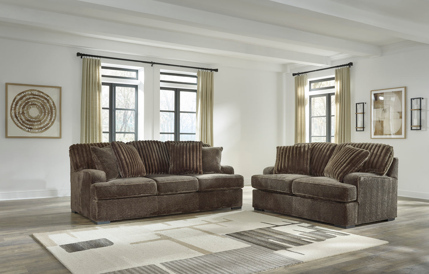 Aylesworth Chocolate Sofa & Loveseat