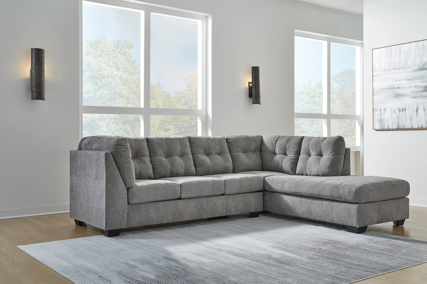 Marleton Gray RAF Chaise Sectional