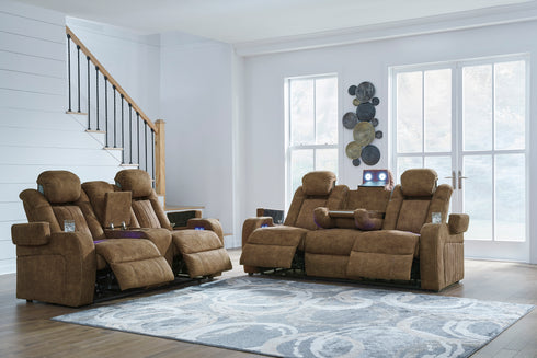 Wolfridge Brindle PWR Reclining Sofa & Loveseat