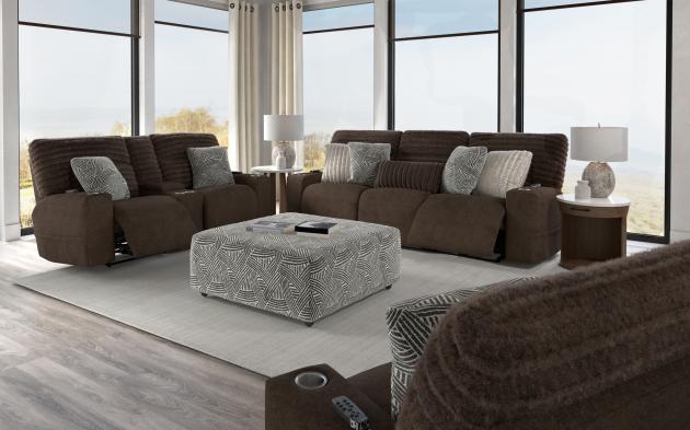 Zen Chocolate Power Reclining Sofa & Loveseat