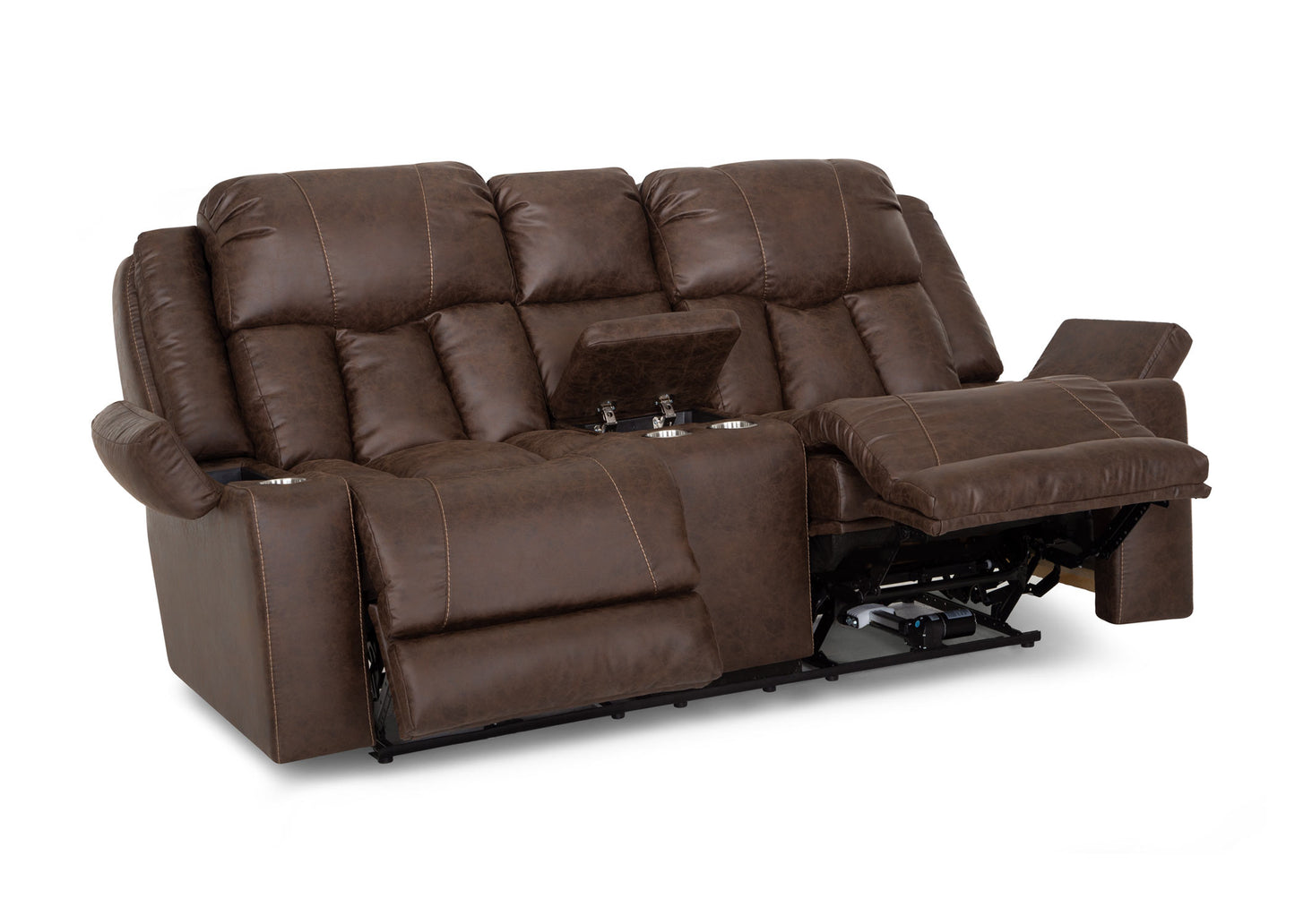 Denali Espresso Power Reclining Sofa & Loveseat w/Massage