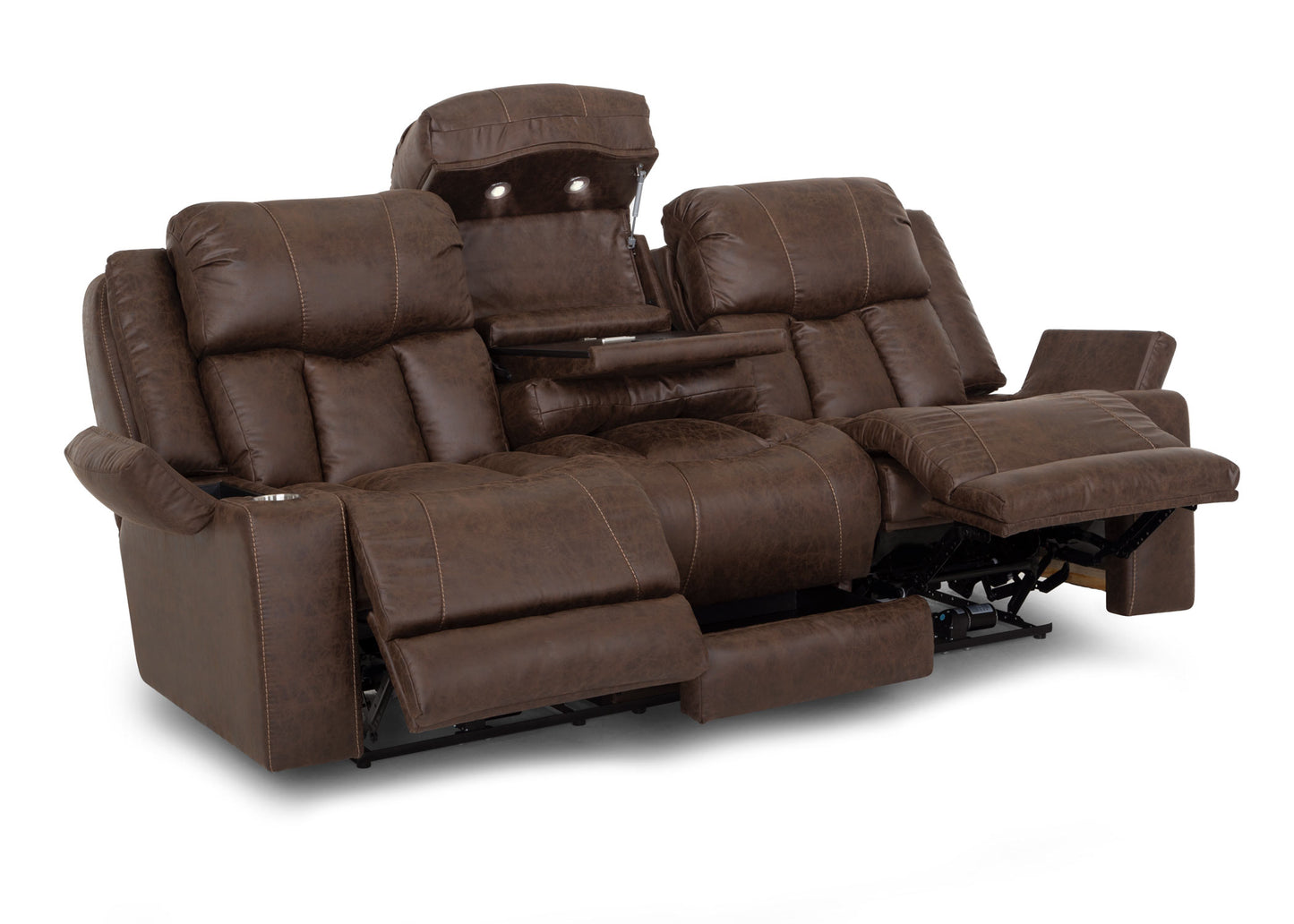 Denali Espresso Power Reclining Sofa & Loveseat w/Massage