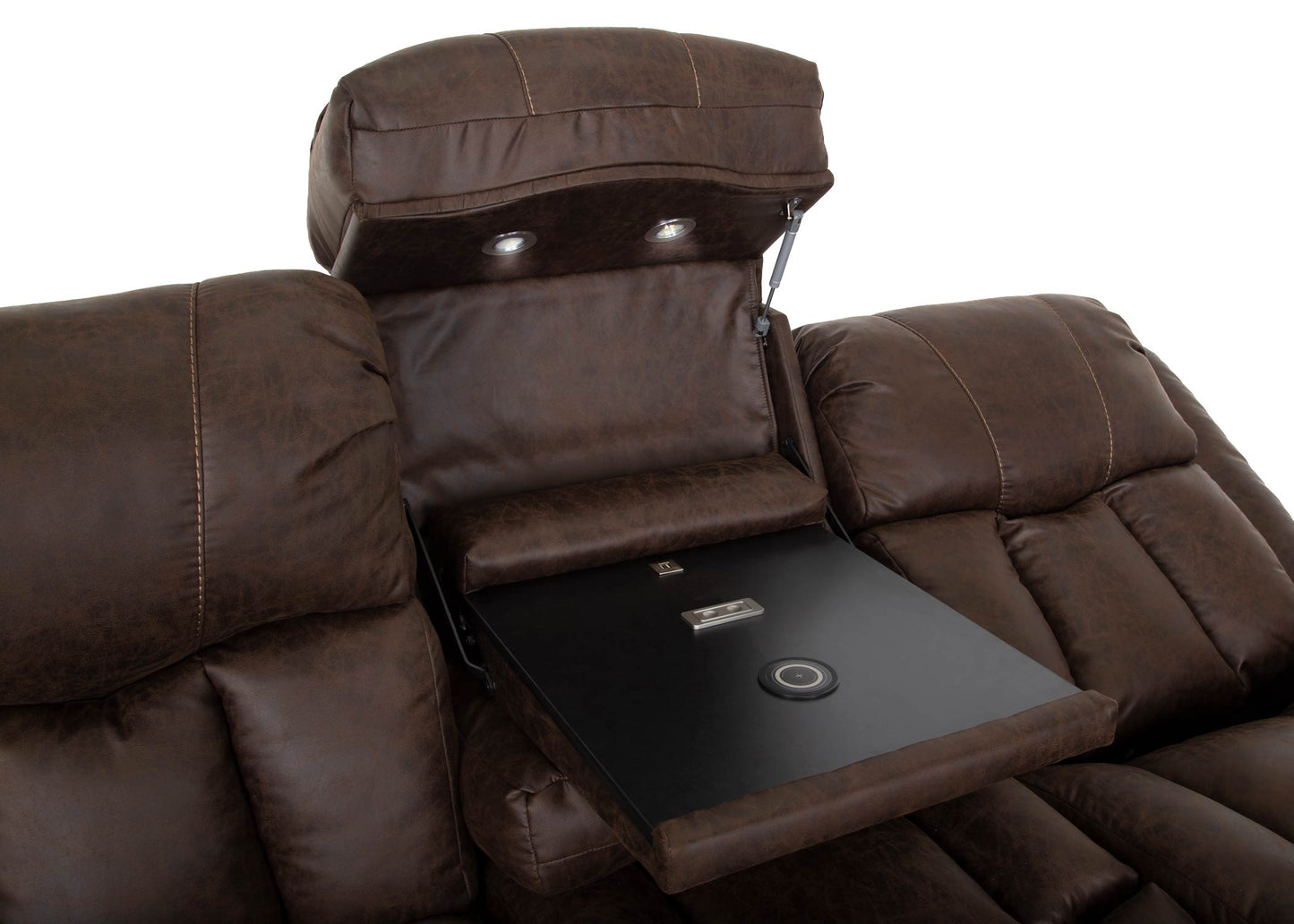 Denali Espresso Power Reclining Sofa & Loveseat w/Massage