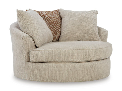 Steelwater Retreat Latte Oversized Swivel Accent Chair