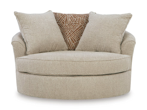 Steelwater Retreat Latte Oversized Swivel Accent Chair