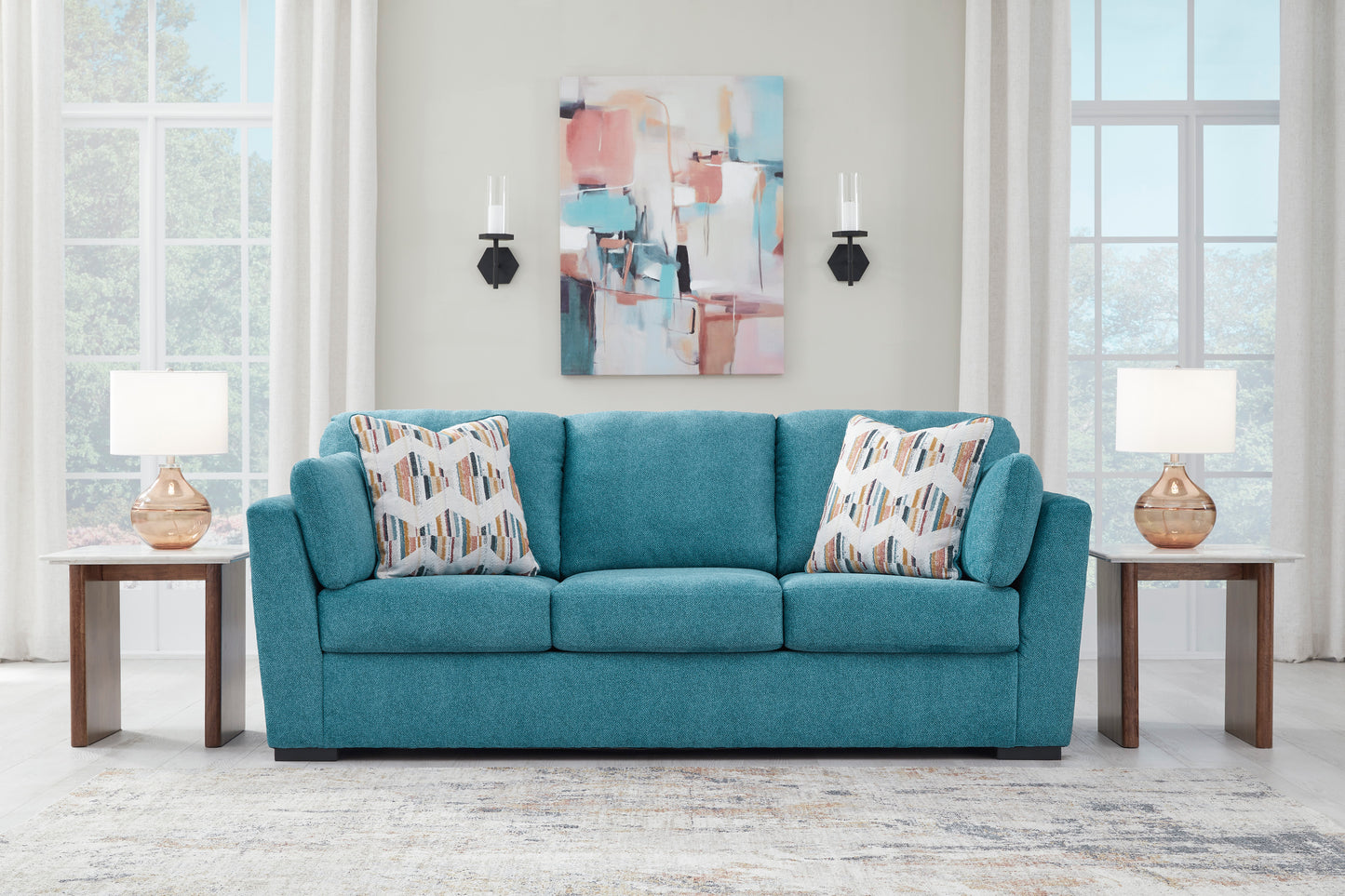 Keerwick Teal Queen Sleeper Sofa