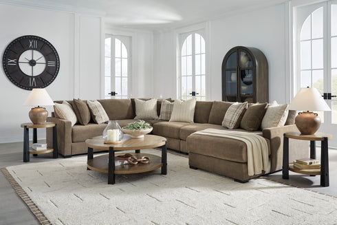 Camellia Court Coffee 6 Piece RAF Chaise Sectional