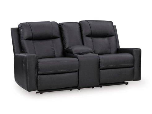Mackmenville Carbon Reclining Loveseat w/ Console