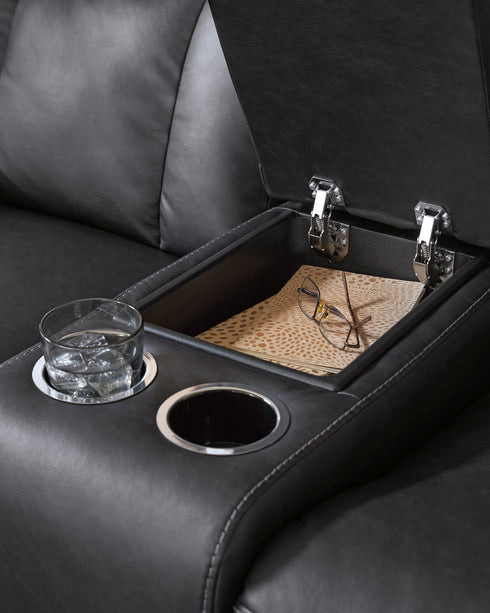 Mackmenville Carbon Reclining Loveseat w/ Console