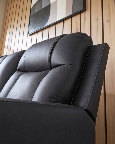 Mackmenville Carbon Reclining Loveseat w/ Console