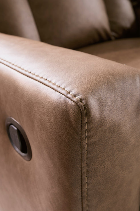 Mackmenville Caramel Reclining Sofa