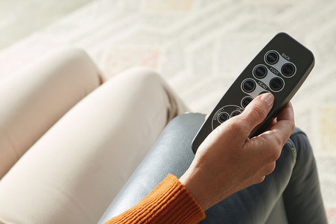 Reliever Gunmetal Power Lay Flat Recliner with Massage and Zero G Recline