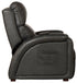 Reliever Gunmetal Power Lay Flat Recliner with Massage and Zero G Recline