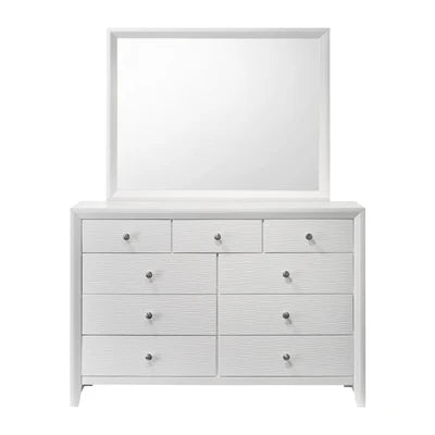 Denker Evan White Dresser & Mirror