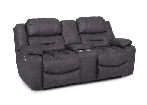 Decker Easter Slate Reclining Loveseat with Console
