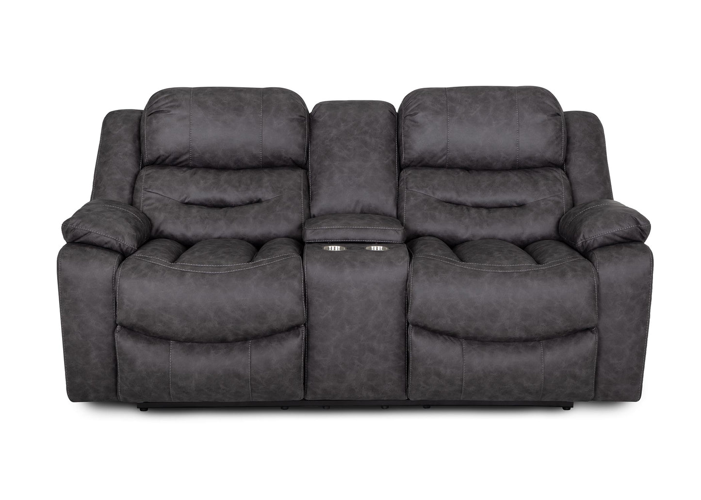 Decker Easter Slate Reclining Loveseat with Console