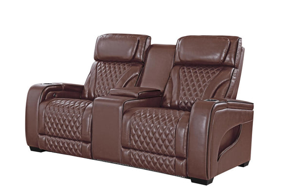Cosmo Tuscany Cinnamon Power Reclining Loveseat