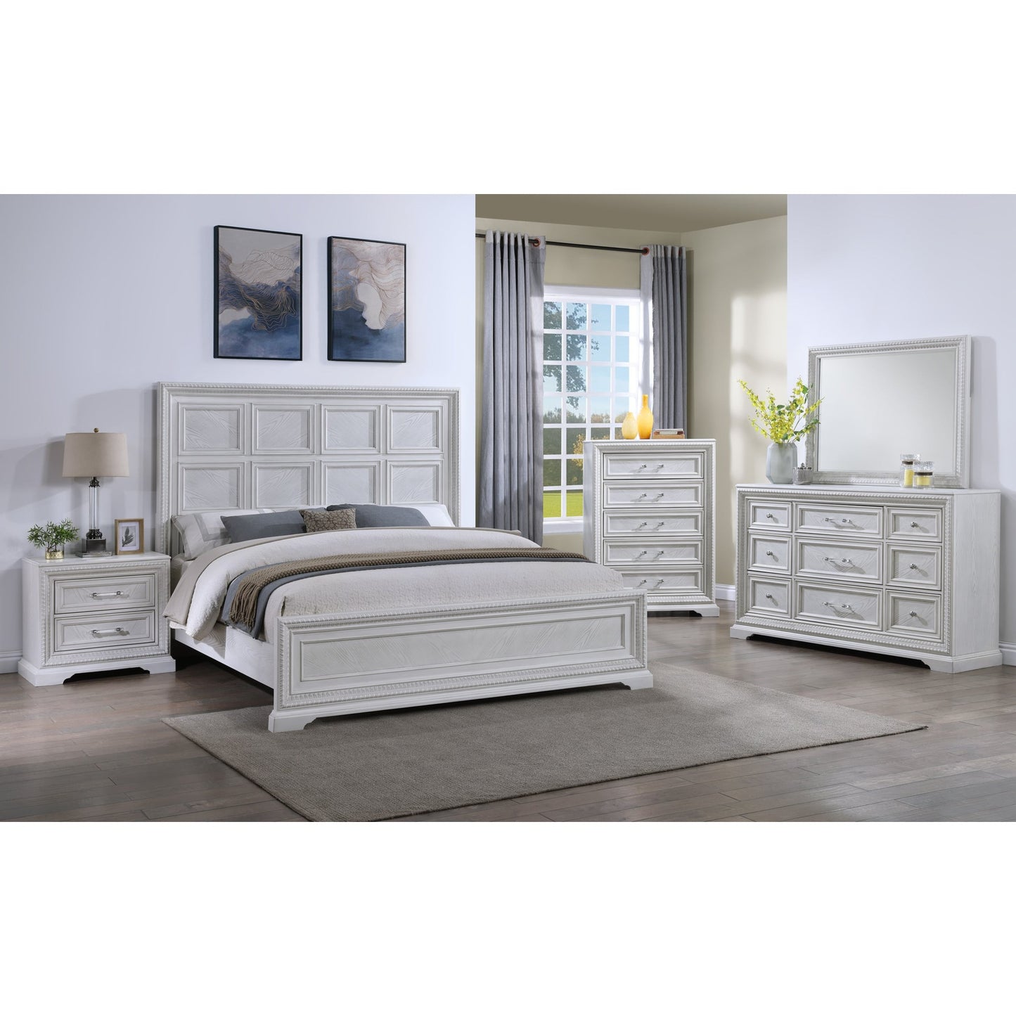 Alexandria Bed, Dresser & Mirror