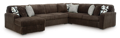 Midnight Madness LAF Chaise U Shaped Chocolate Sectional