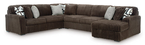 Midnight Madness RAF Chaise U Shaped Chocolate Sectional
