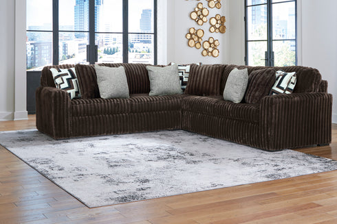 Midnight Madness L shaped Chocolate Sectional