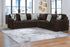 Midnight Madness L shaped Chocolate Sectional