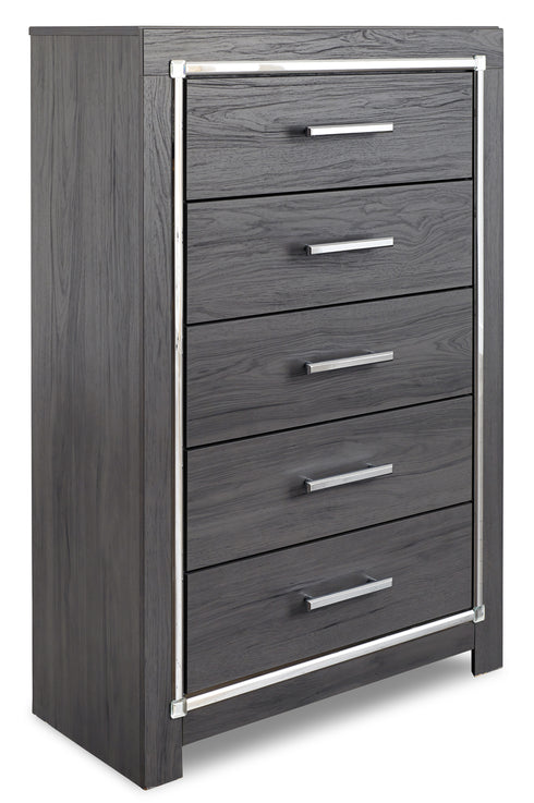 Lodanna Gray Five Drawer Chest