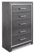 Lodanna Gray Five Drawer Chest