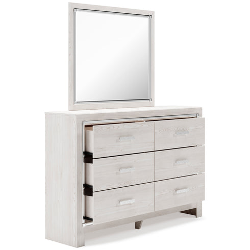 Altyra White Dresser & Mirror