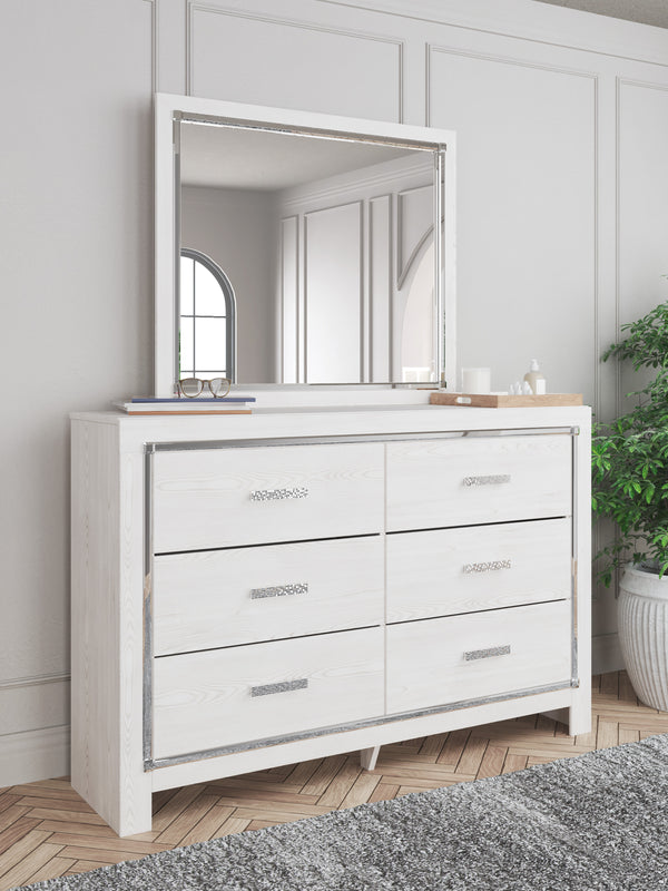 Altyra White Dresser & Mirror