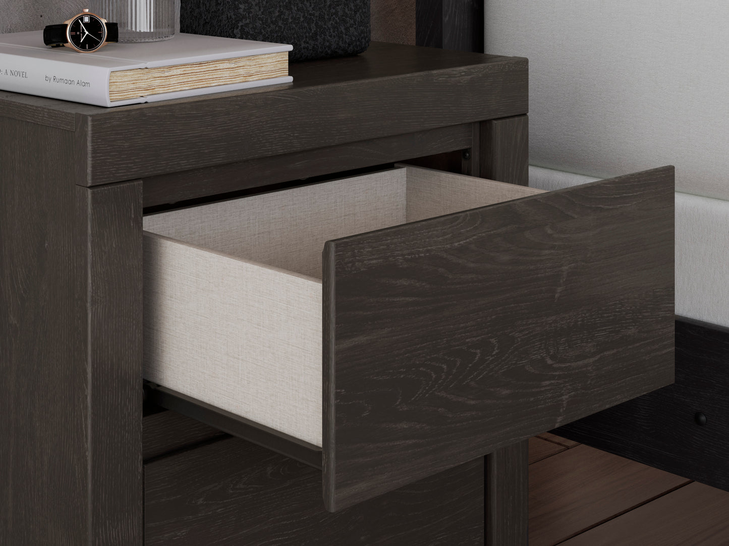 Fraluna Charcoal Nightstand
