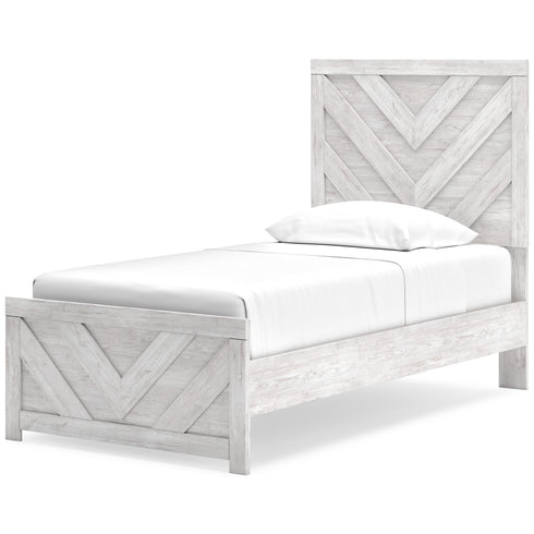 Cayboni Whitewash Panel Bed