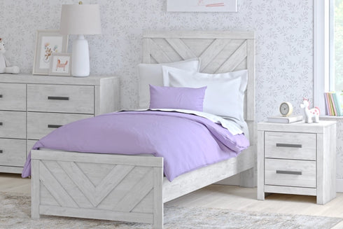 Cayboni Whitewash Panel Bed