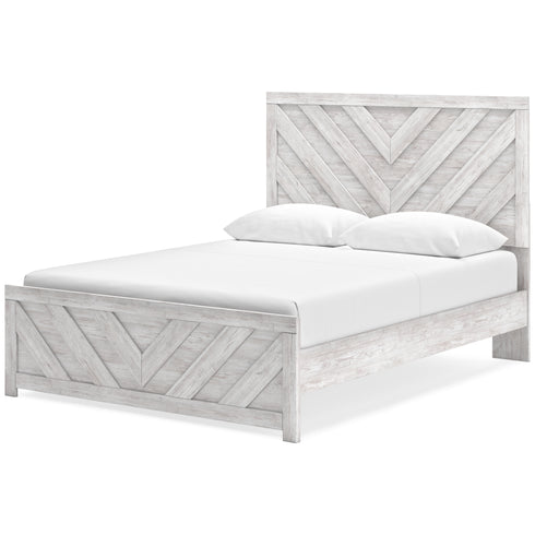 Cayboni Whitewash Panel Bed