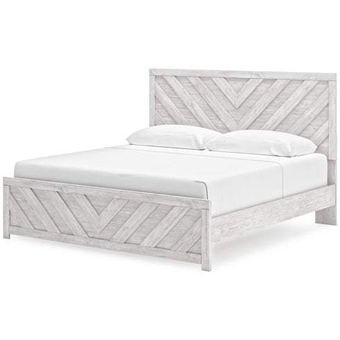 Cayboni Whitewash Panel Bed