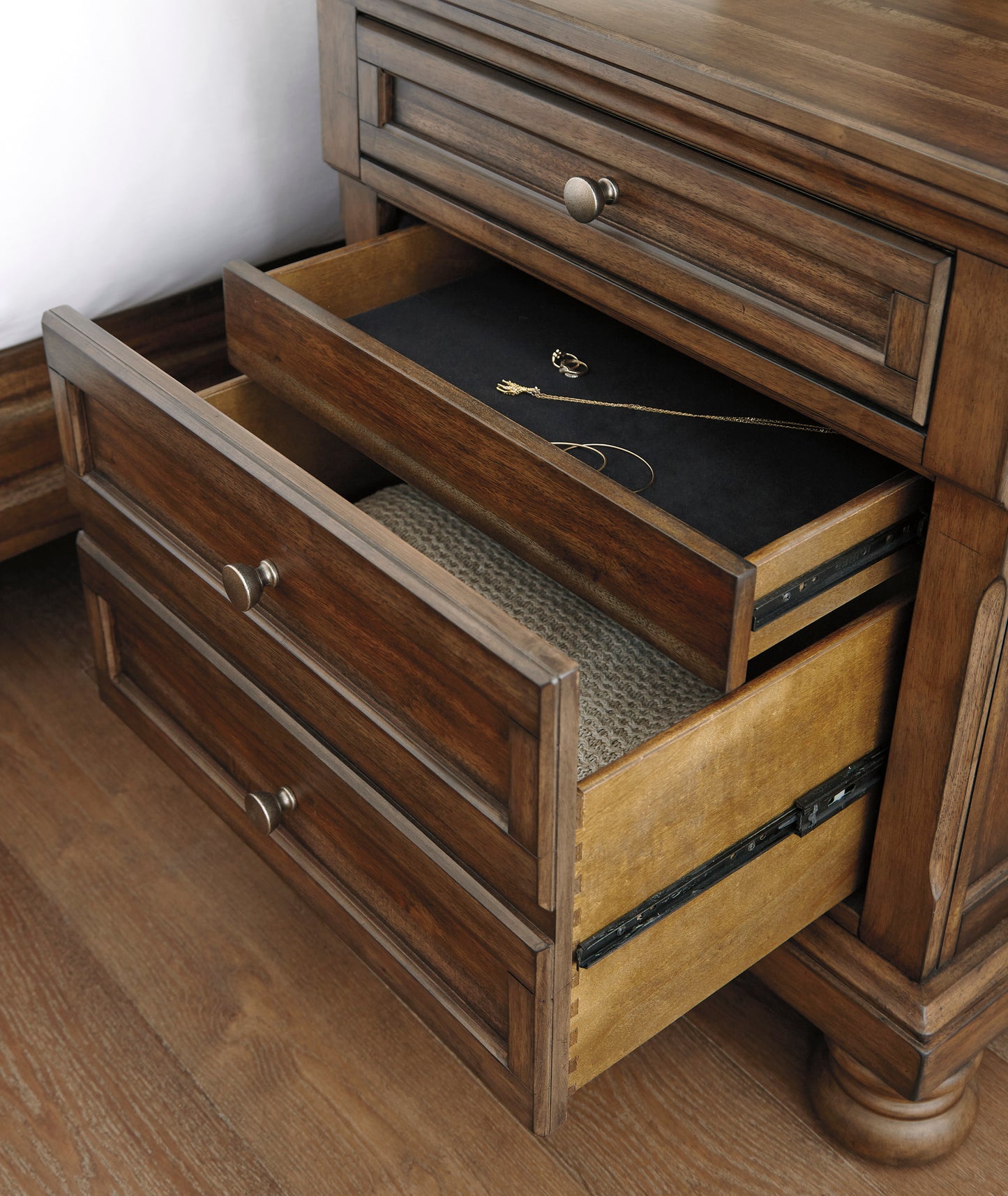 Flynnter Medium Brown Two Drawer Night Stand