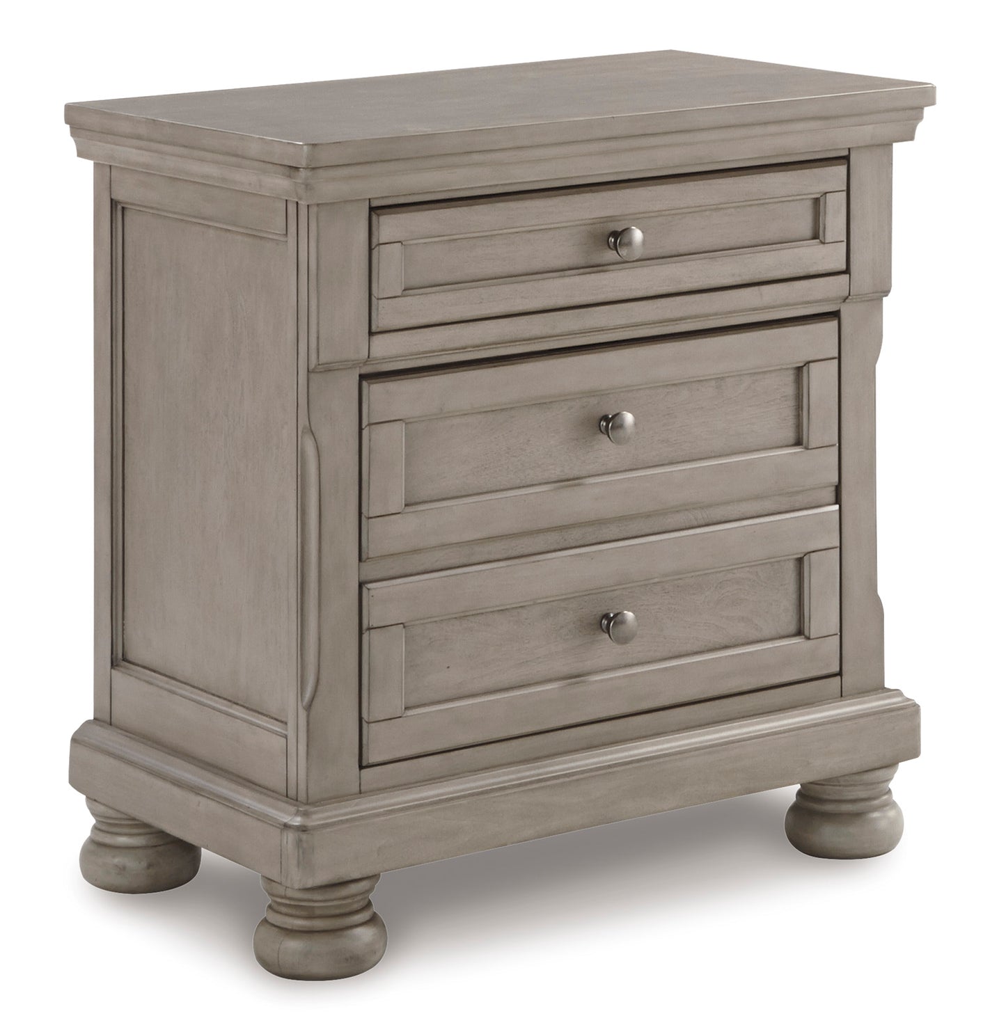 Lettner Light Gray Two Drawer Night Stand