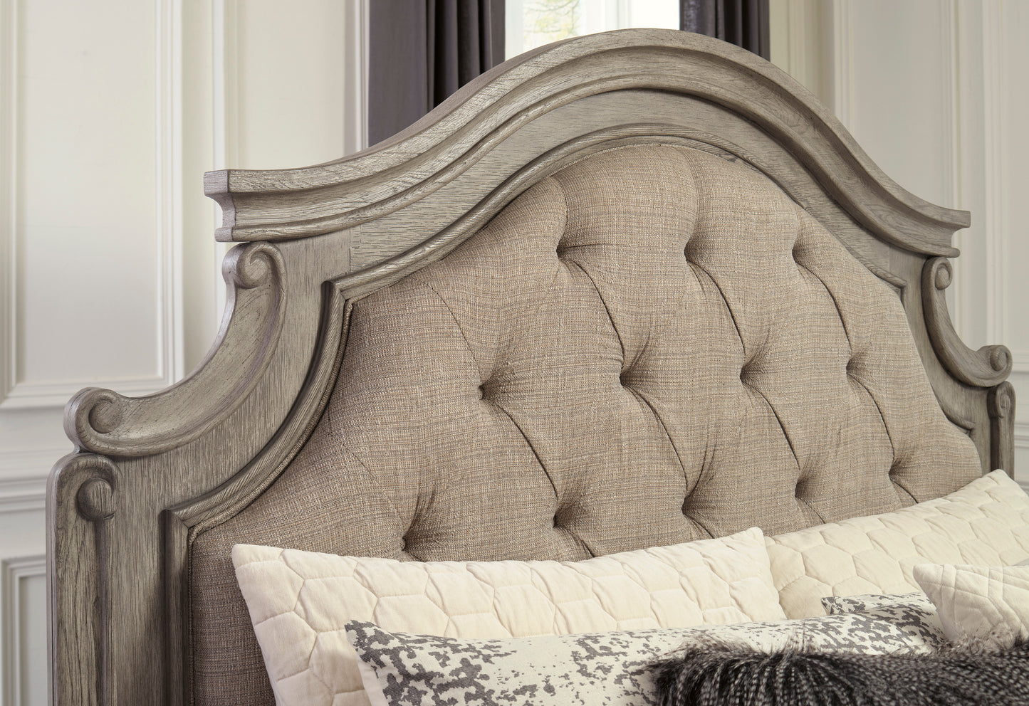 Lodenbay Upholstered Bed, Dresser & Mirror