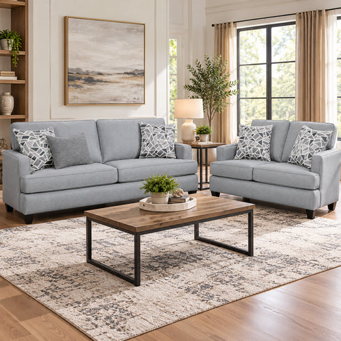 Madonna Silver Sofa & Loveseat