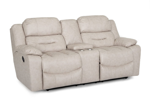 Decker Easter Buff Reclining Loveseat with Console