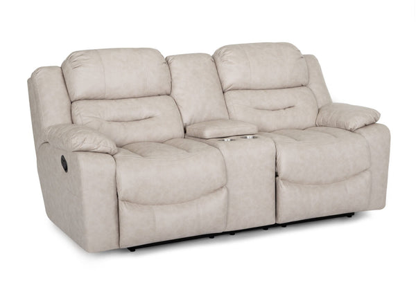 Decker Easter Buff Reclining Loveseat with Console