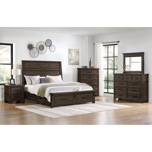 Colorado City Charcoal Storage Panel Bed, Dresser & Mirror
